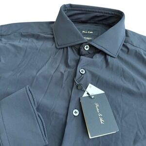 Porter & Ash Mens Kinetic Stretch Button Down Shirt Black Long Sleeve Size M NWT
